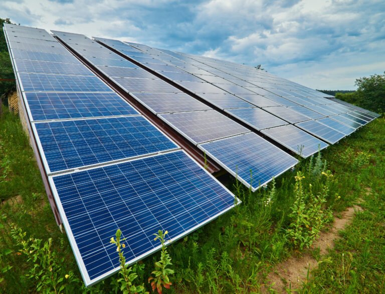 solar panel generates green electricity