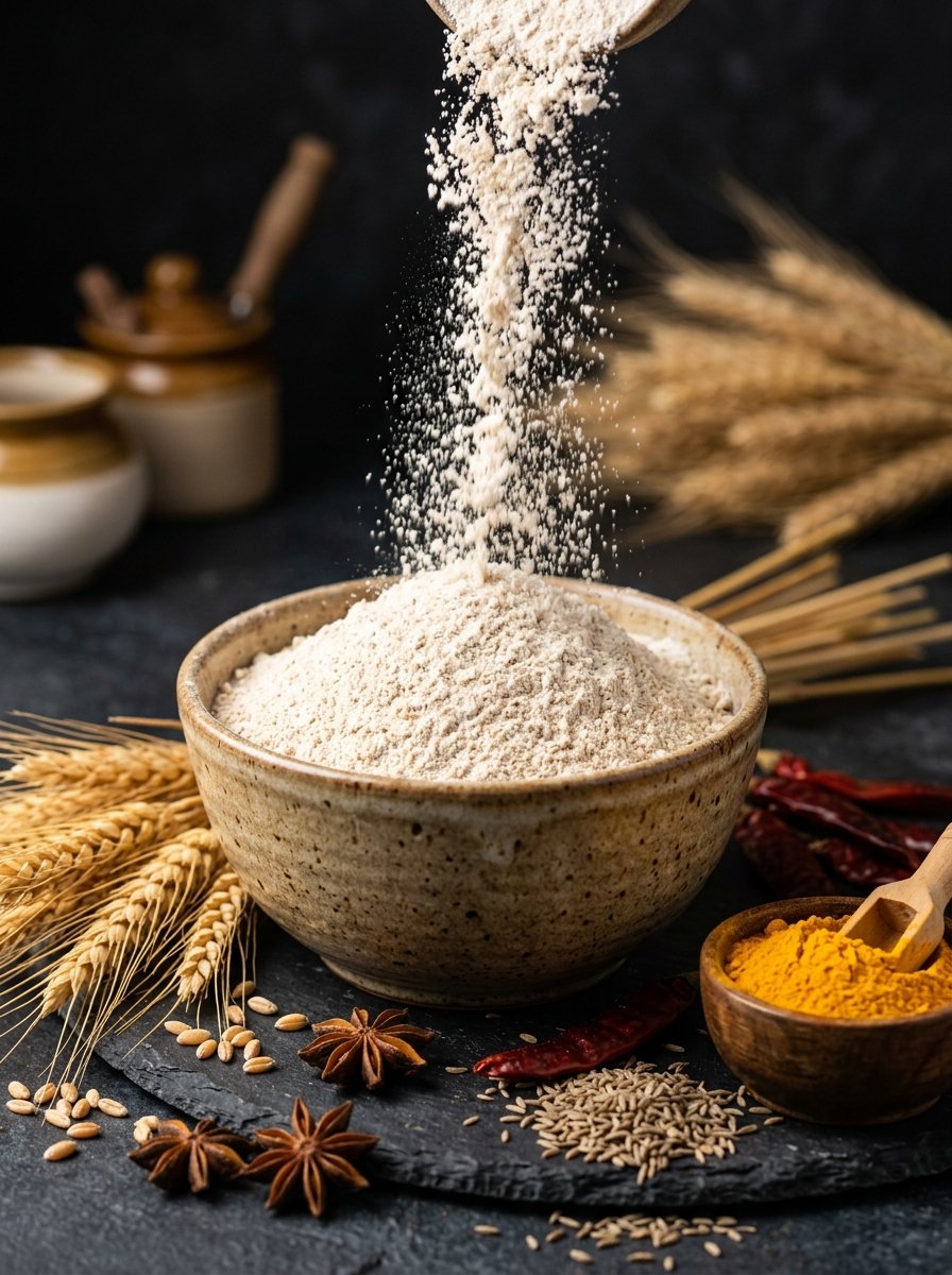 chakki atta and spices vertical full height