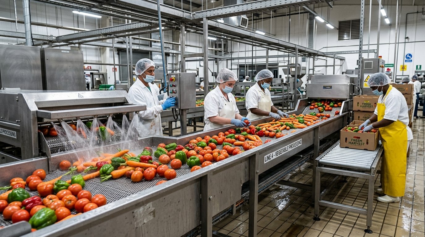 Agribusiness vegetables sorting & packing